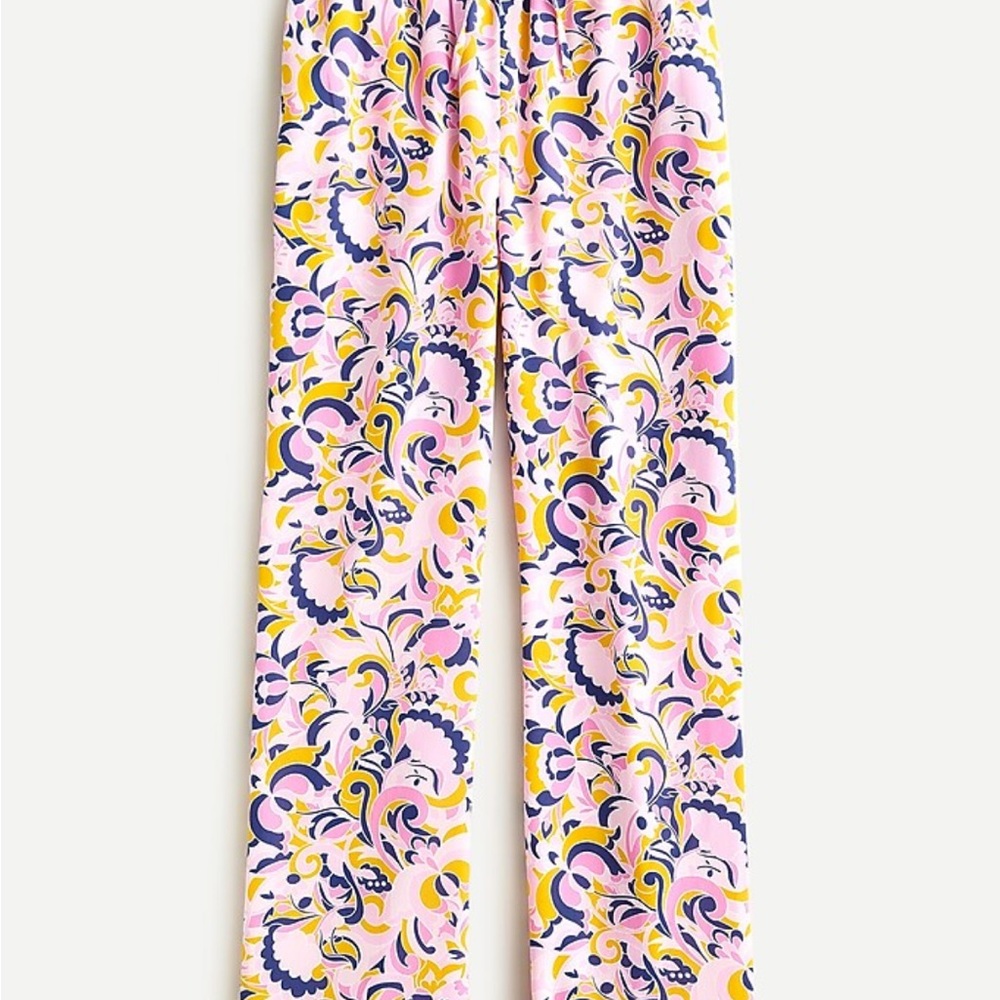 JCREW Pull-on silk pant in paisley swirl Sz 12